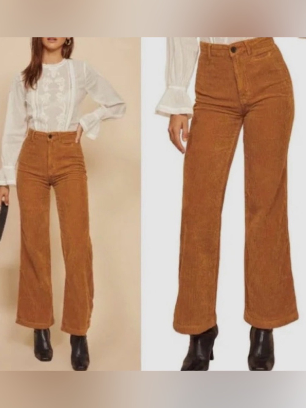 Reformation Mick Corduroy Pants in the color Camel EUC